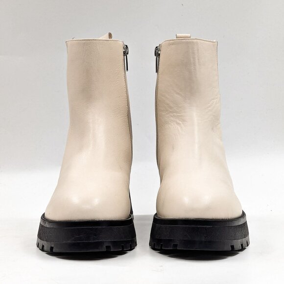 Vince Camuto Women Frames White Leather Platform Festival Zip Ankle Boots sz 8.5 - Picture 2 of 11